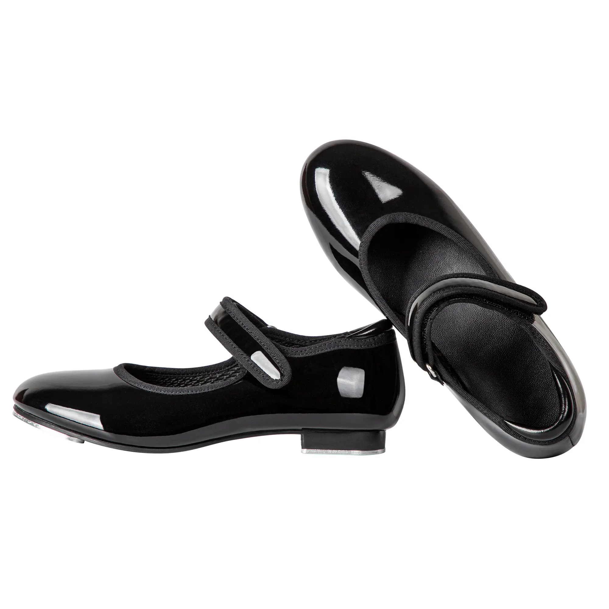 Linodes Economy Unisex-Child Easy Strap Tap Shoe for Girls and Boys Tap Flat - Perfect for Dance and Performance PU Leather Non-Slip Tap Shoes