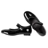 Linodes Kids' Unisex Closed Toe Tap Flats - 1M, PU Leather Upper, Adjustable Easy-Strap, Non-Slip, Elegant Mary Jane Design, 0.6in Sound Board, Durable Design for Dance and Performance