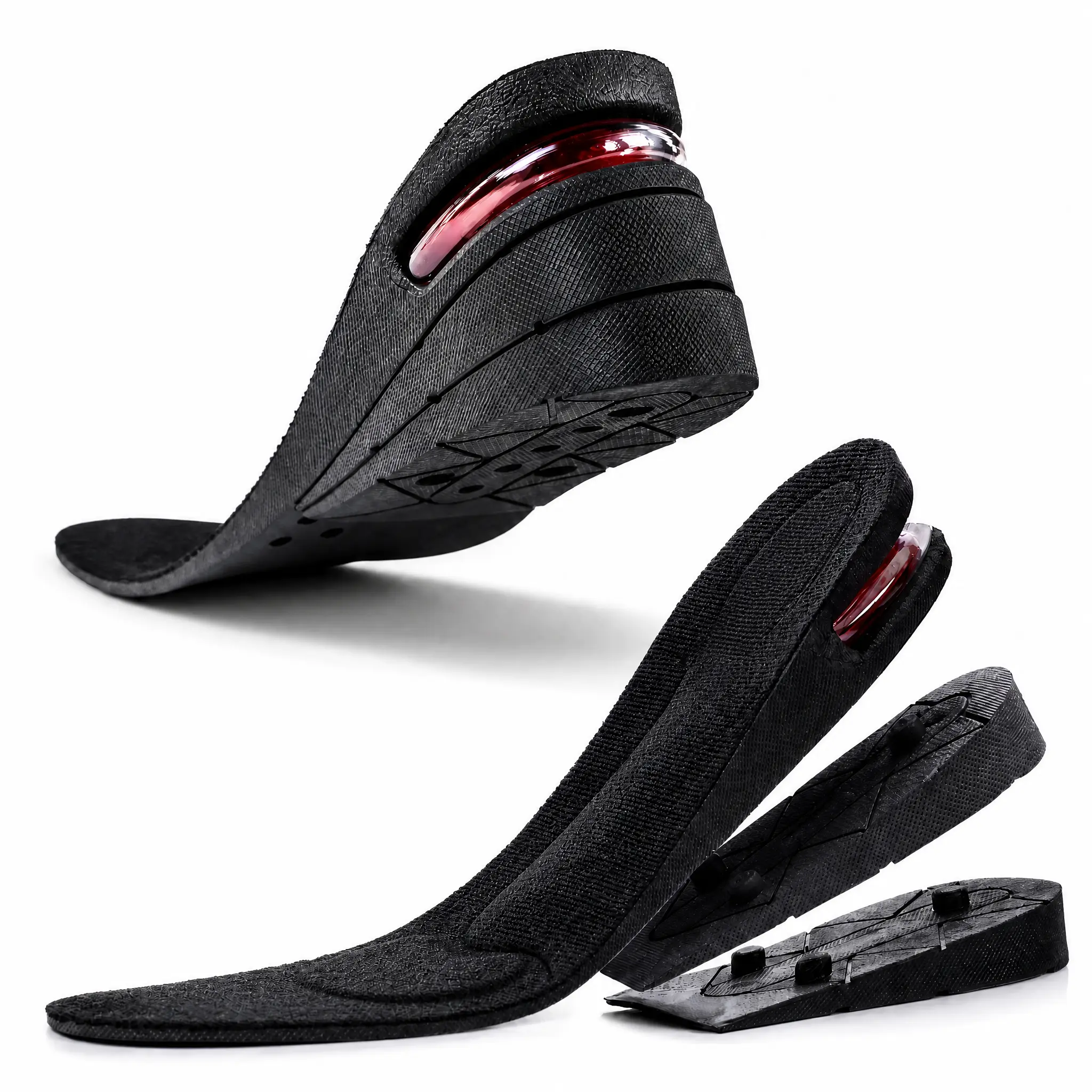 2026 Upgraded Comfortable Breathable Insoles with 3-Layer Air Cushion, Invisible Height-Increasing Inserts for Men and Women’s Tactical Footwear