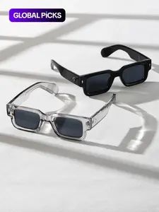 Square Frame Trendy Casual Classic Sunglasses, Lightweight Durable UV Sun-Protective Sporty Shades for Women and Men, Travel Essentials and Back-to-School Gifts, High Quality Sunglasses for Fall Outdoor, Great His & Hers Gifts
