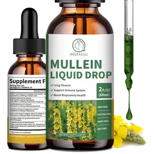 Mullein Drops for Lungs, Mullein Leaf Extract 1000MG for Lung Cleanse, Respiratory, Immunity, with Elderberry, Marshmallow, Black Cumin Seed, Mullein Tincture, Non-GMO, 2 Fl Oz
