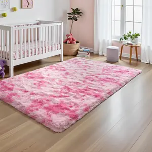 3x5 feet Super soft and fluffy tie dye carpet, designed for modern bedrooms, made of plush material, essential for warm home decoration