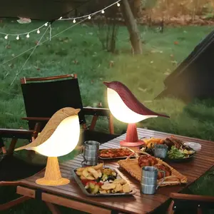 ODISTAR Christmas Gift Dimmable Bird Desk Lamp with Touch Control | Cordless Table Lamp with 3 Color Temperature and Sensor LED Night Light Rechargeable Bedside Lamp Wall Light Decoration for Desk Bedroom Living Room Thanksgiving gift, Black Friday