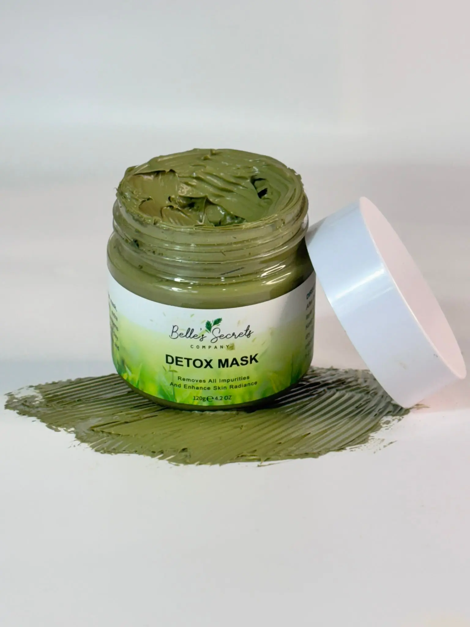 Belle's Facial Clay Face Mask - Cruelty Free Skin Detox with Aloe, Clogged Pores Solution, Acne-Fighting, Firming, Glowing Skin