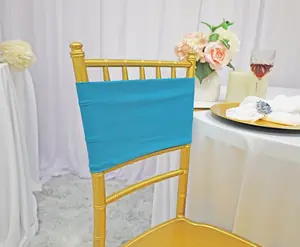 7"x13" Spandex (220 GSM) Chair Bands - Turquoise (10pcs/pk)