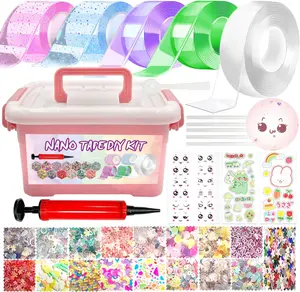 5 Pack  Halloween Fall Gift  Nano Tape Bubble Kit, Nano Double-sided Adhesive Tape with Straws and Sequins, Nano Tapes DIY Craft Kit, Tape Refill Tape Roller Scrapbook Materials