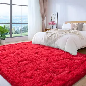 AAFKK Rugs For Living Room Bedroom, Area Rugs Fluffy Rug Carpet, Soft Shaggy Modern Floor Rug For Kids Boys Girls Room, Plush Fuzzy Dorm Rug For Home Decor Aesthetic, Red