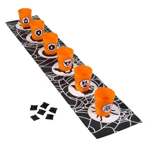 81" x 15 1/2" Halloween Spider Web Bucket & Bean Bag Toss Game Set