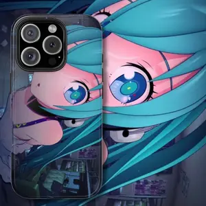 Hatsune Miku Vocaloid Anime Tough Phone Case, Cute Blue Hair Manga Aesthetic Cover, Kawaii Otaku Art iPhone 15 16 17 Protective Case Gift