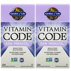Garden of Life, Vitamin Code, ( 2 Pack) Raw Prenatal, 180 Vegetarian Capsules