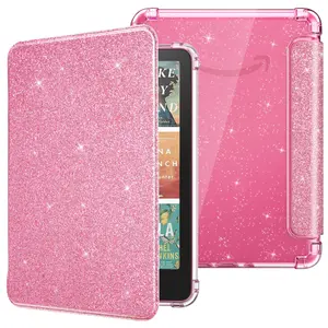 Case for All-New 7" Kindle Paperwhite 12th Gen 2024 & Kindle Colorsoft 2024/2025,Glitter Clear Kindle Case, Flexible Clear Soft TPU Back Cover Light Shell with Auto Wake/Sleep