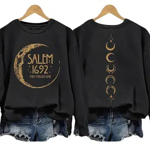 Women's Halloween Salem 1692 They Missed One Both Sides Sweatshirt, Funny Halloween Both Sides Hoodie, Gift For Halloween Long-Sleeve