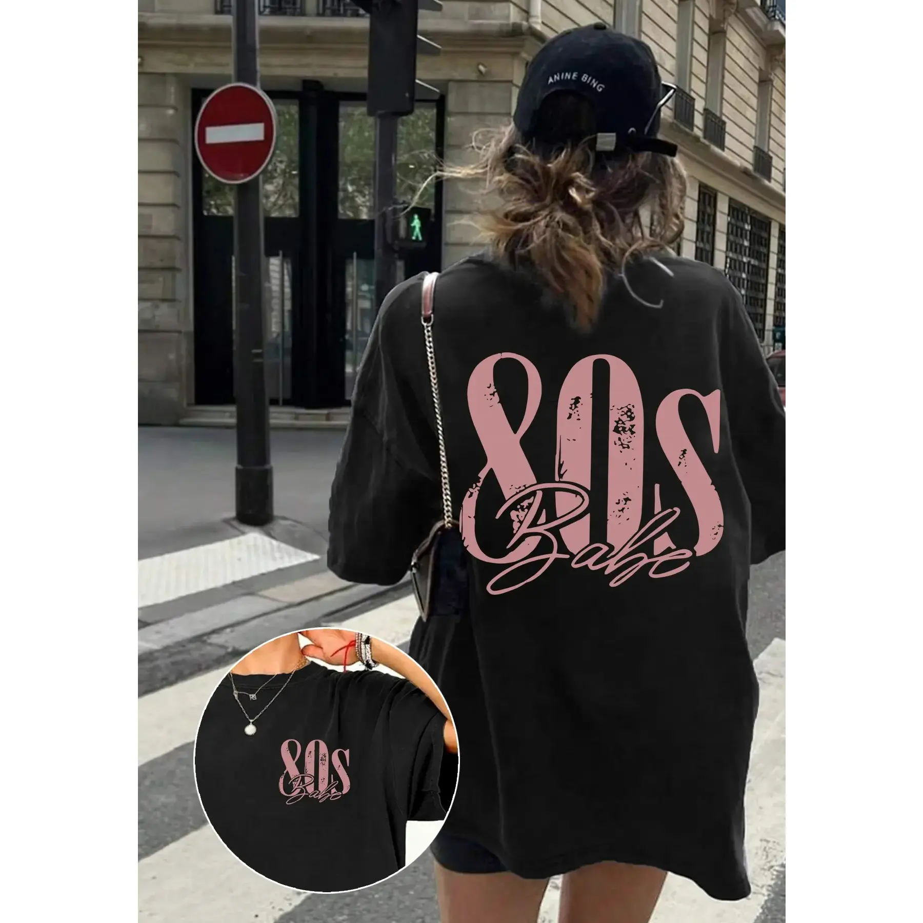 Women's Deep Neck Loose Fit Knit T-Shirt - 80's Graphic Print, Breathable, Aesthetic, Alt, Casual, Gym-to-Streetwear, All-Season Comfortable Daily Top, Gym-To-Streetwear Women's T-Shirts, Breathable Women's T-Shirts