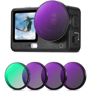 K&F CONCEPT 4-Piece Camera Filter Kit (4 Filters: CPL, ND8, ND16, ND32), Multilayered HD Glass, Compatible with DJI Osmo Action 6 Camera Accessories Equipment