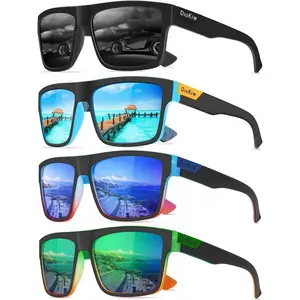 Polarized Sunglasses for Men Sporty Style Driving Travel Sun Glasses Lightweight Square Frame UV Protection Goggles