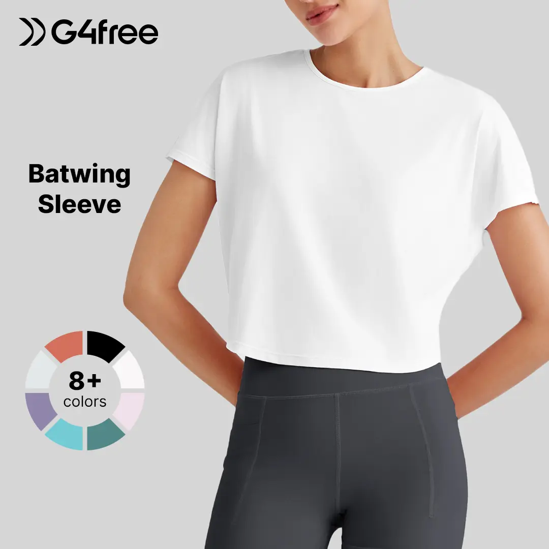 G4Free Lightbreeze Womens Workout Tops Batwing Sleeve Tees Loose Fit Athletic Gym Shirts Basic Yoga Tshirts Casual Summer Minimalist