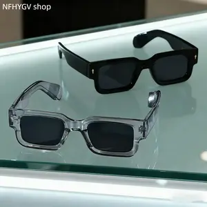 Two Pack Retro Square Sunglasses Black And Transparent Frames Polarized Lenses With Uv400 Protection Lightweight Comfortable Unisex Eyewear for Beach Travel Streetwear And Daily Outdoor Wearing