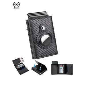 Men's Carbon Fiber Pattern Card Holder with RFID Blocking Anti Theft Wallet, Casual Trendy Minimalist Wallet, Fashionable for Daily Use