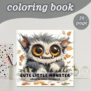 Innovative Adult Coloring Book with Cute Monsters Theme, Stress Relief, High-Quality Thick Paper, Perfect Gift for Christmas & Halloween