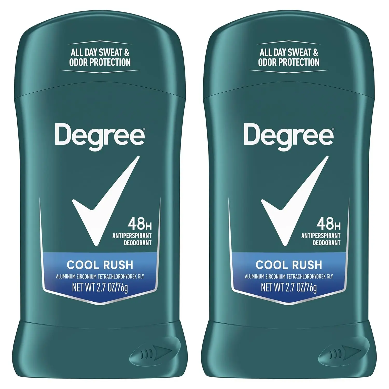 Degree Men Original Antiperspirant Deodorant Cool Rush, 2 Pack, 2.7 oz Each | 48-Hour Sweat & Odor Protection