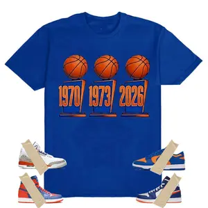 AJ 1 Knicks Shirt, "Win Win WIn 1970 1973 2026" Graphic, AJ 3 Knicks Shirt, AJ 4 Knicks Shirt, Knicks Shirt To Match sneaker Streetwear Graphic Tee for Men Women