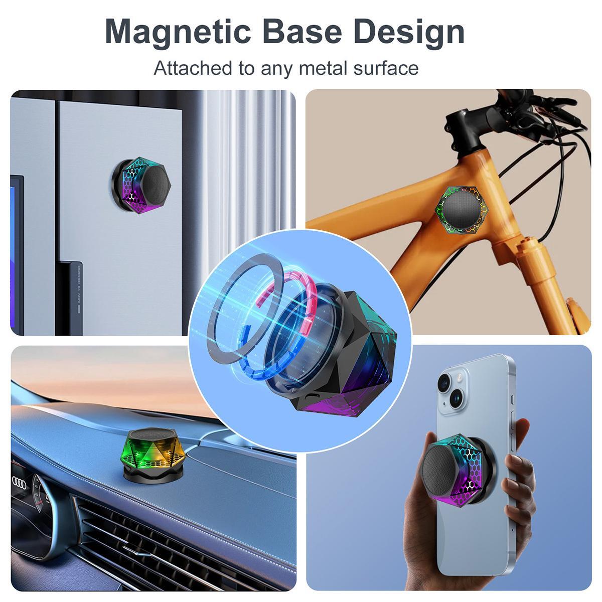Portable Bluetooth Speaker with Multi RGB Color Light Show, Night Light Speaker, Wireless Magnetic Speaker, LED Colors Auto-Changing,TWS,Perfect Mini Speaker for Home, Outdoor (Multicolor)