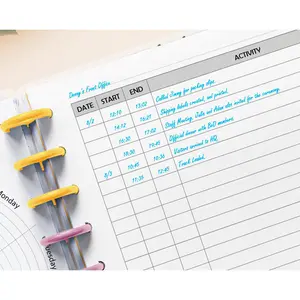 Activity Log Refill Pages fits 9-Disc Classic Happy Planners, Time Activity Tracker Log Refills, Pre-punched Happy Planner Inserts