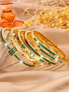 Elegant Fashionable Bracelet Set, Stainless Steel Lightweight Niche Design Bracelet, Stackable Bracelets, Fashionable Bangle, Suitable for Daily Wear and Gifting