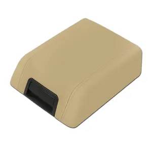 CROSSDESIGN Fit For 2004-2008 Ford F-150 Beige Leather Center Console Arm Rest Lid Cover