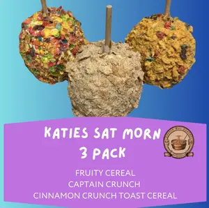3 Pack: Katie’s Saturday Morning Cereal: Includes Fruity, Cinnamon Crunch, Captain Crunch Gourmet Apple Oatmeal Muesli