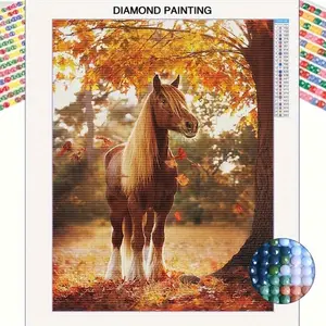 Horse Pattern Diamond Painting Kit, DIY Mosaic Wall Art, Elegant Design, Frameless 5D Diamond Art for Adults & Beginners, Ideal for Home, Home Decor