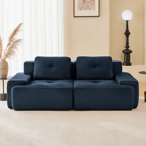 Stylish L-Shaped Modular Sectional Sofa, Cozy Corduroy, Deep Seating, Pearl-Like Piping, Tufted Details, Anti-Slip, No Assembly, Luxury Couch for Living Room