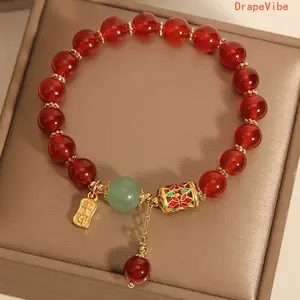 Women's Beaded Love‑Charm Gemstone Bracelet Lucky Magic Hand Chain Trendy Fashion Jewelry For Daily Wear