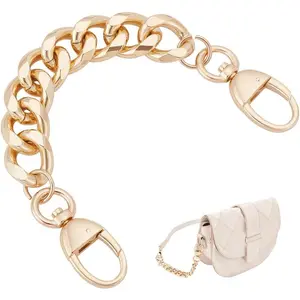 8.6 Inch  Purse Replacement Chains, Purse Extender Chain Bag Strap Extender Flat Bag Chain Straps Short Decorative Purse Chain for Handbag Crossbody Tote Bag Purse Clutches