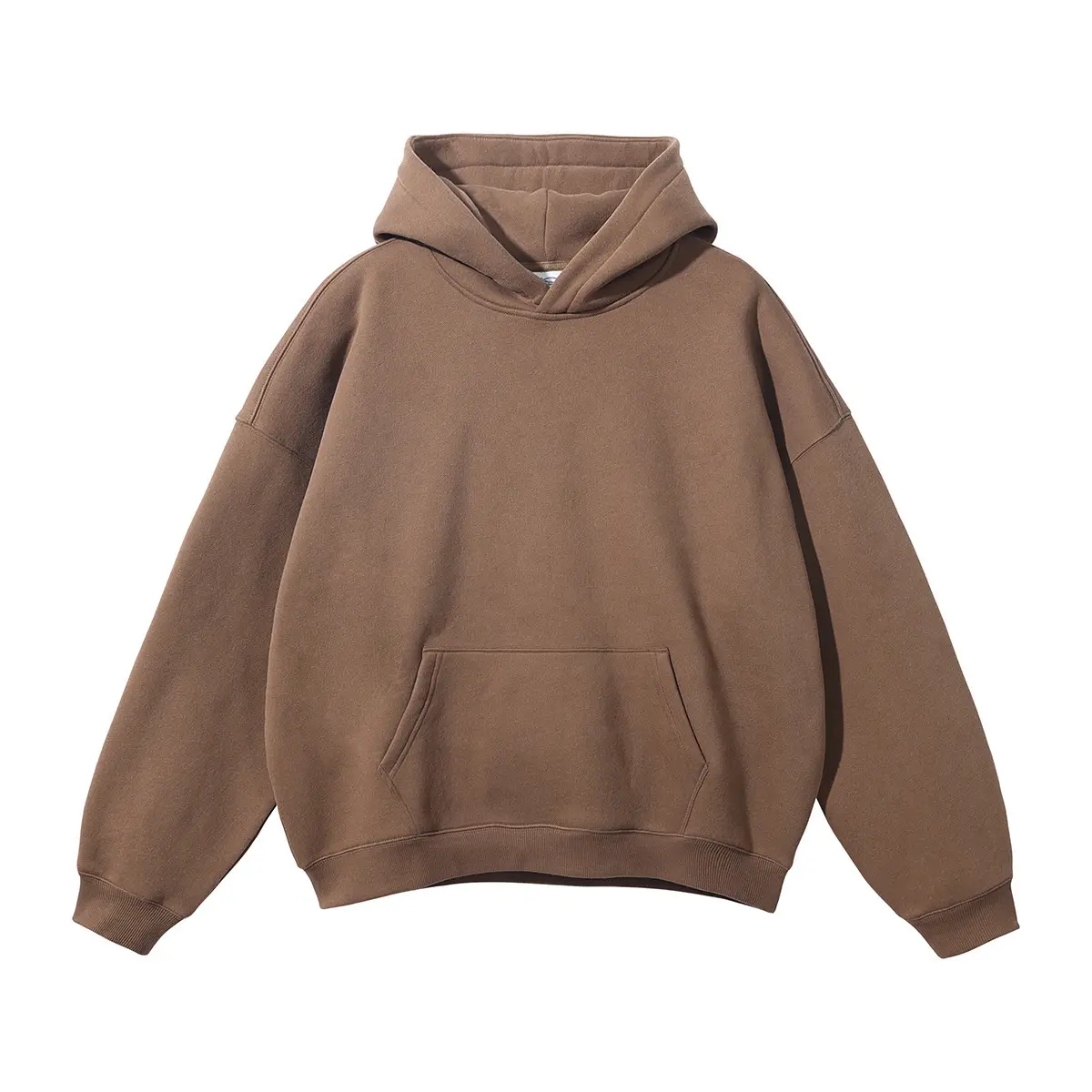 hoodie-Camel colored off shoulder sleeves