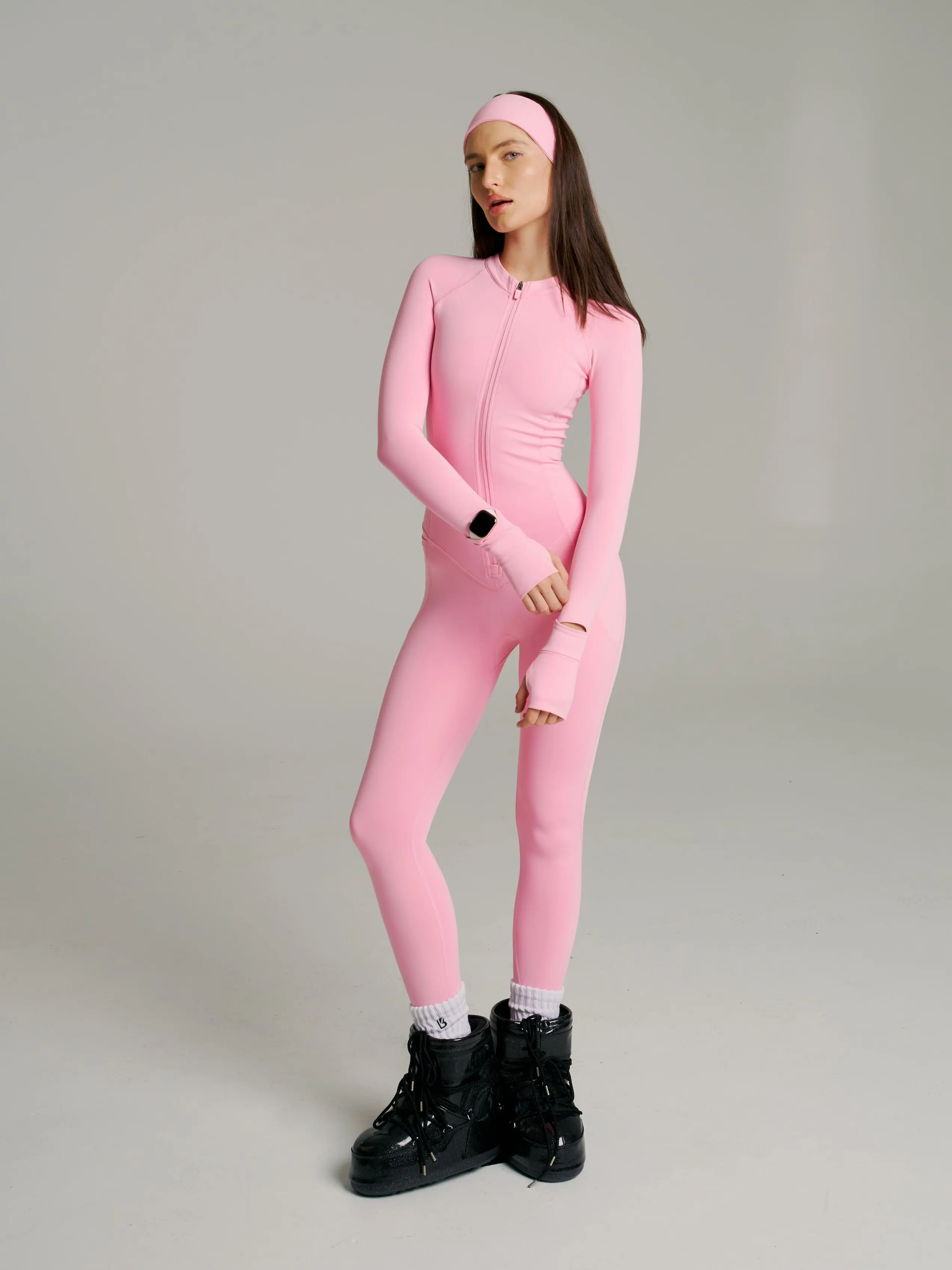 Colorado Fleece Bodysuit - Plastic Pink Winter Outfit