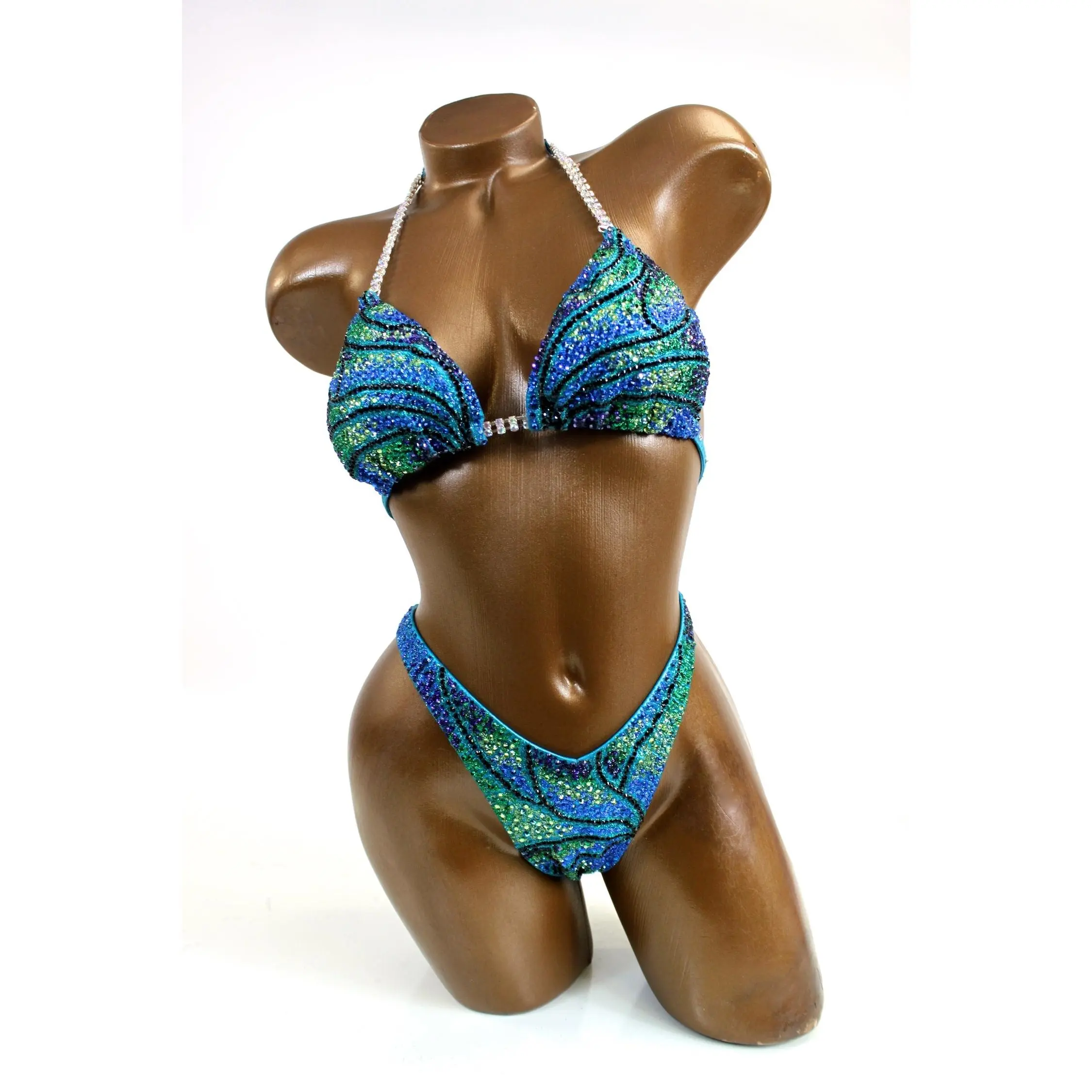 Ready Made Aquatic Shimmer Figure Competition Suit| Top 36B| Bottom S