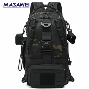 Outdoor mountaineering bag camouflage tactical backpack, large capacity water-proof multi-compartment sports bag cycling backpack