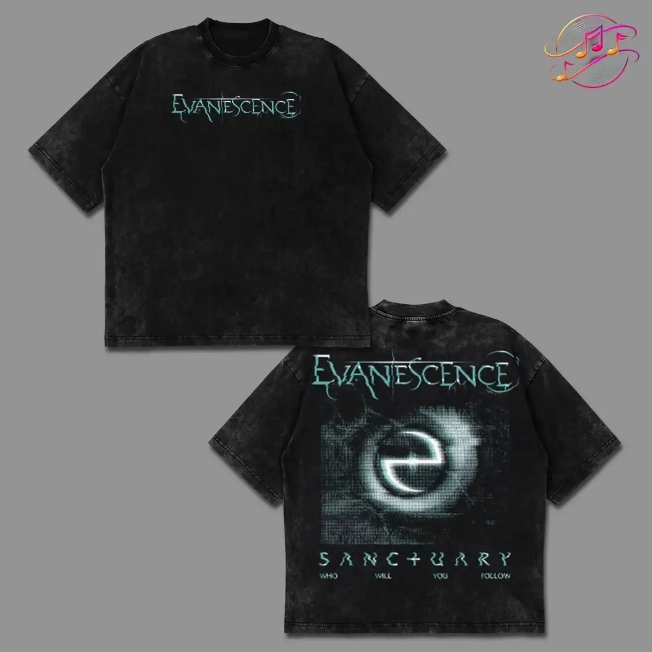 Who Will You Follow - Sanctuary World Tour 2026 For Evanescence Concert Outfit High-quality Acid Washed Cotton T-Shirt, Streetwear Style Shirt Rock Band Shirt, Sanctuary Album Merch, Amy Lee Evanescence Rock Fan Graphic Tee, For Rock Lover P8P