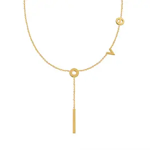 Markins cool and versatile titanium steel gold-plated love pendant with collarbone necklace accessories for women