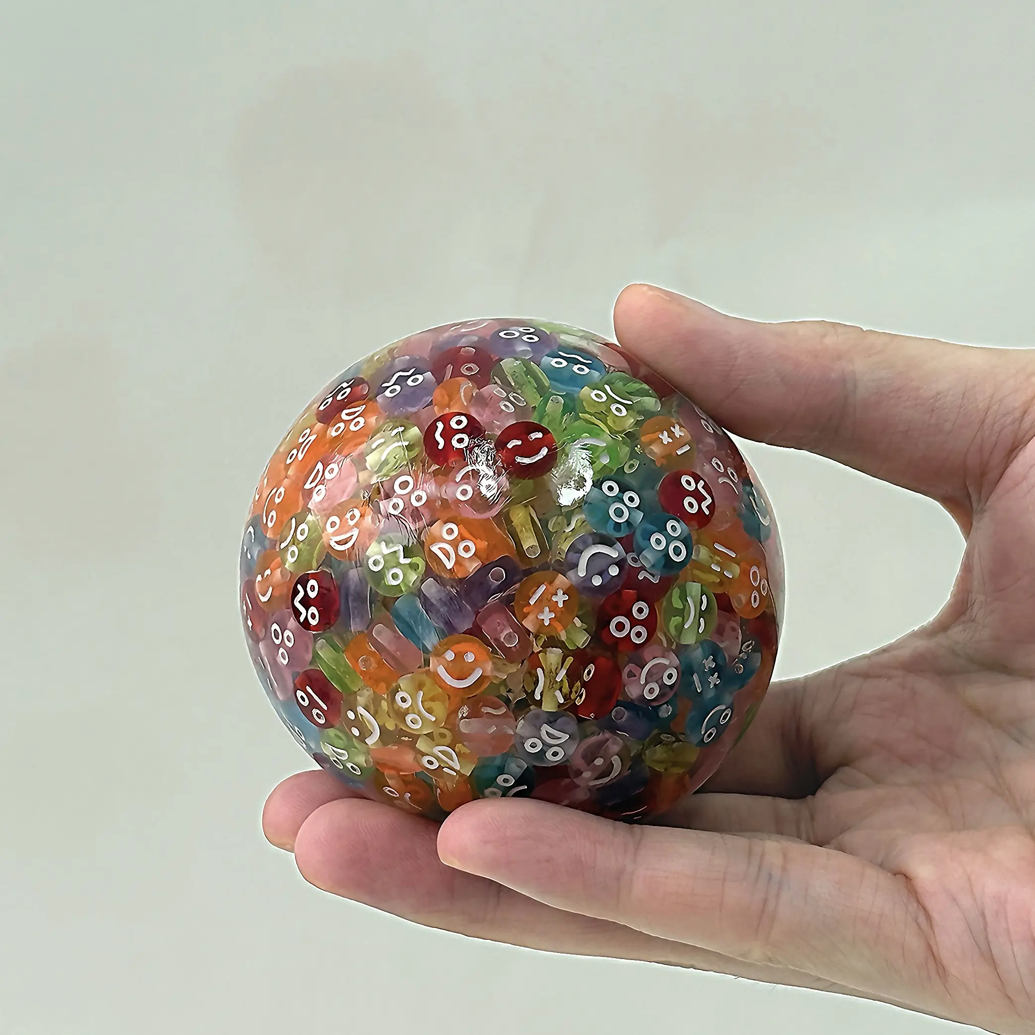 Mochichi by JoliSlime Sweet Twist Crunch ASMR Stress Ball, 1 Pc Gel Clear Sensory Fidget Toy with Block Beads for Anxiety & Stress Relief