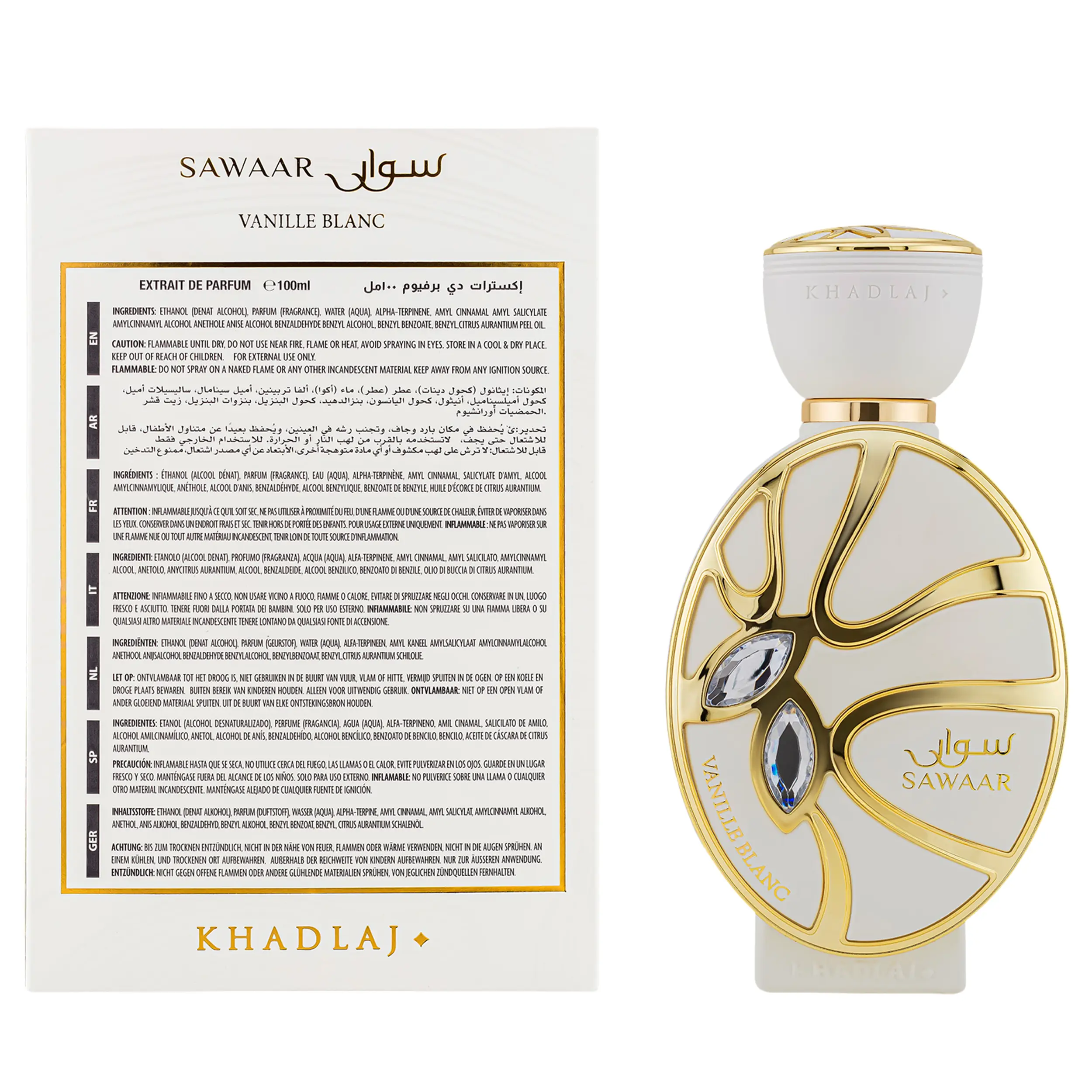 Khadlaj Sawaar Vanille Blanc for Unisex Extrait de Parfum Spray