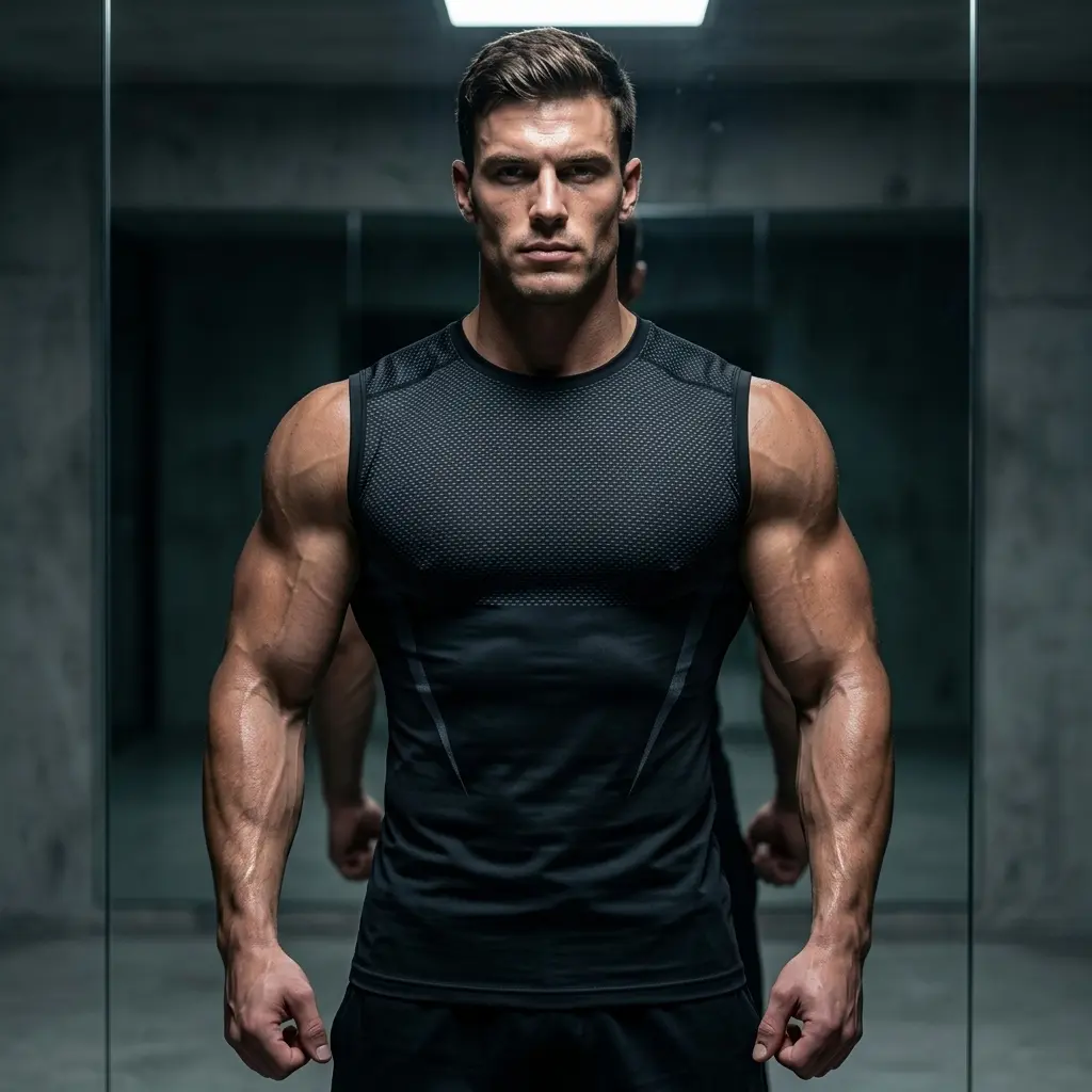 Anime Aesthetic Men's Compression Tank Top | V-Taper Mesh Breathable Muscle Shirt for Gym Workout & Bodybuilding