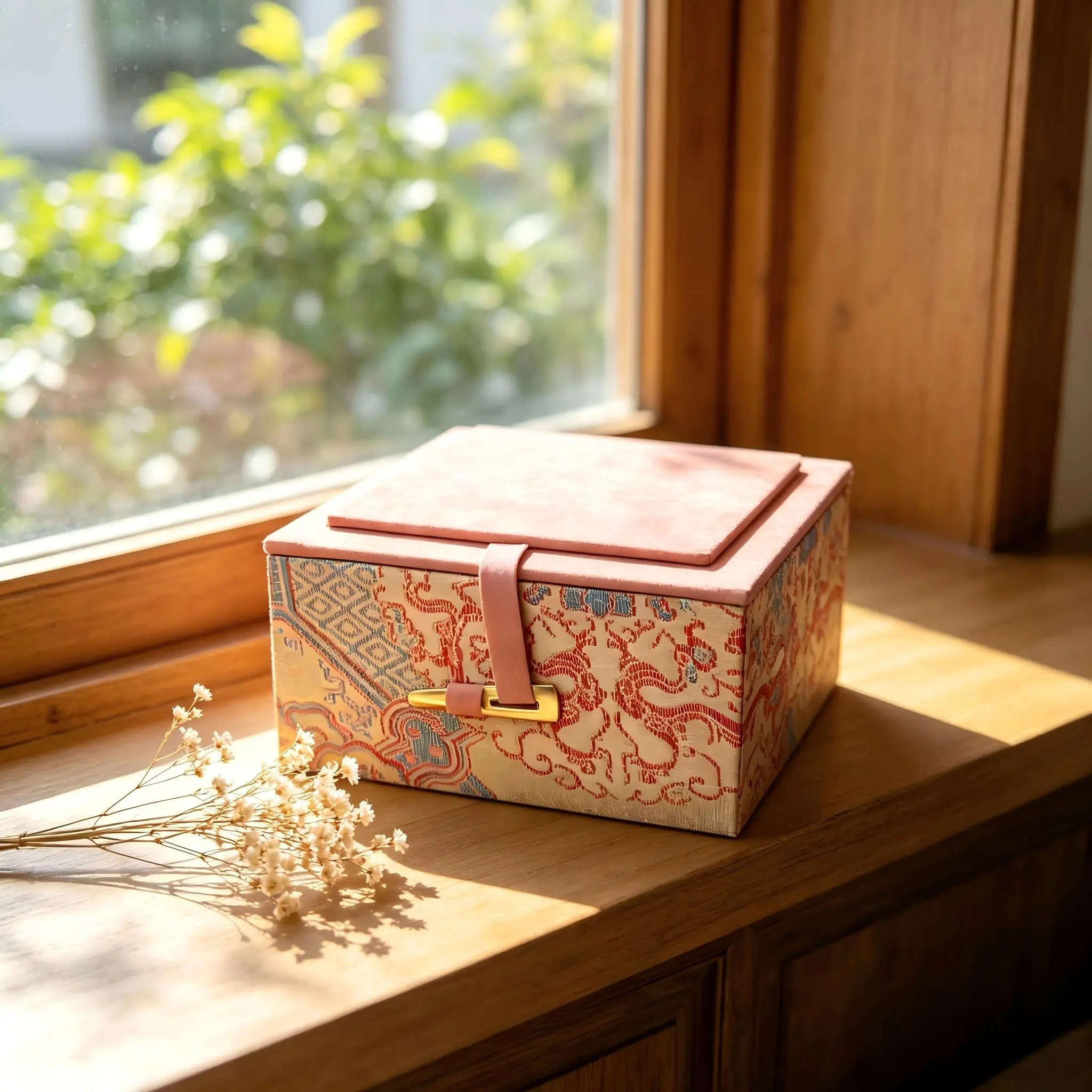 Chinese-style Songjin brocade gift box packaging for jewelry—good luck and wealth, ideal for gifting