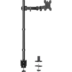 Single  Arm with 39 inch Extra-Tall Pole, Adjustable  Desk Mount for 13-32 inch Screens and up to 38 inch Ultrawide Screens, Hold 22 lbs,  Stand with C-Clamp & Grommt Base