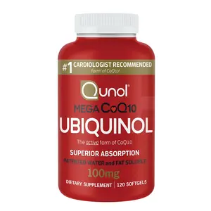 Qunol Mega Ubiquinol CoQ10 100 mg -120 Caps Supports Heart Health & Antioxidant Protection for Statin Users