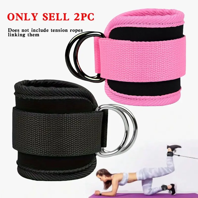 2 Counts Gym Ankle Straps, Leg and Hip Strength Training Straps, Sports Protective Fitness Accessories for Men and Women, Portable Ankle Covers for Gym, Outdoor and Home Workouts, Workout Band, Workout Gear