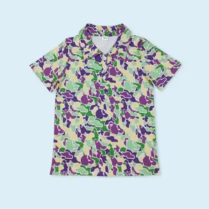 Mardi Gras Camo Polo for Men – Trending Look, Short Sleeve Comfort