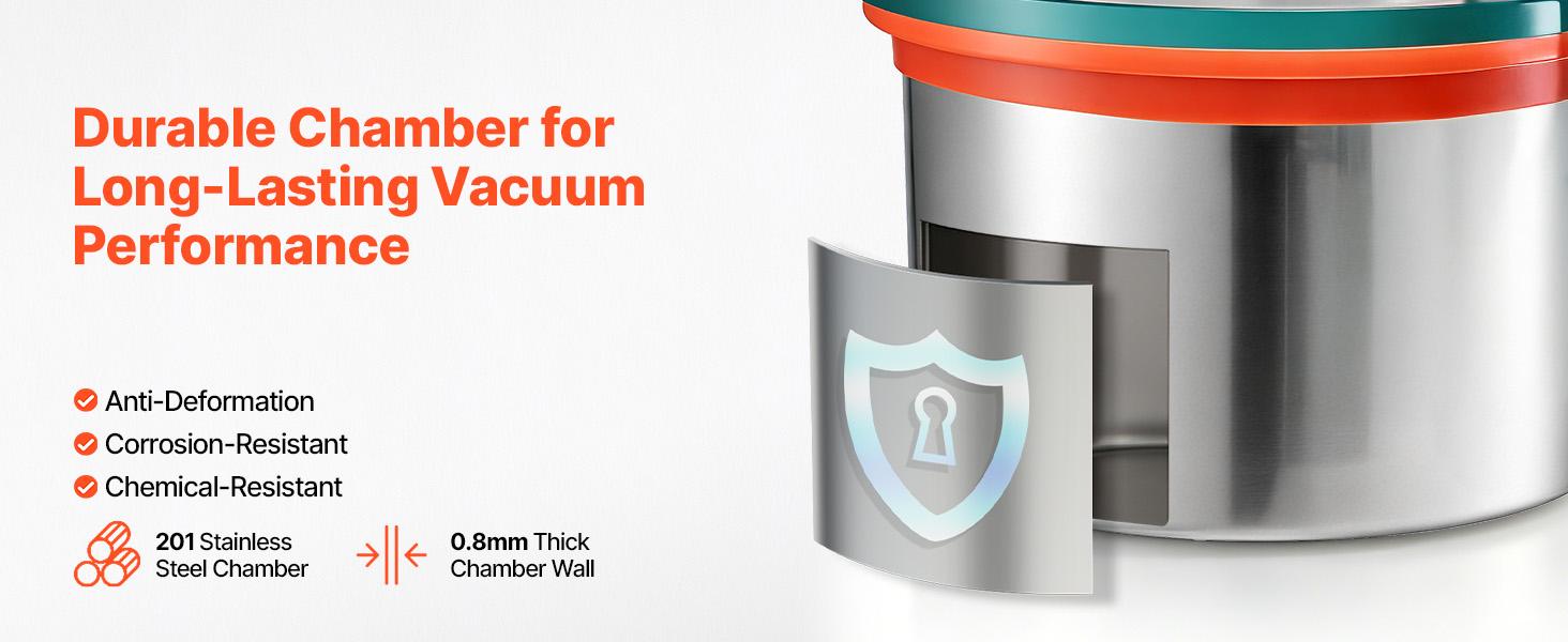 【fathersdaygift】VEVOR 1.5 Gallon Vacuum Chamber, Stainless Steel, Vacuum Degassing Chamber with Tempered Glass Lid, Hose, Air Filter, for Resin Casting, Stabilizing Wood, Degassing Silicone, Epoxies, Essential Oils