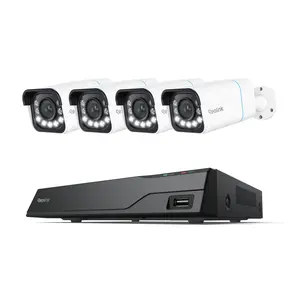 Reolink 4K PoE Security Camera System, 4-Pack Outdoor Cameras with 8MP 5X Optical Zoom, Human/Vehicle Detection, 2TB HDD, NVR8-811B4